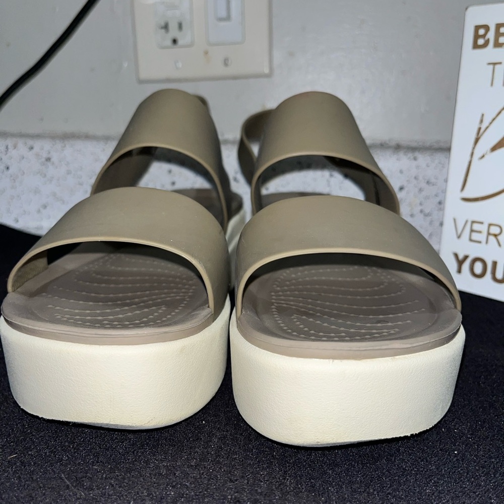Crocs Women’s Platform Sandal in Dark Beige - Picture 8 of 11